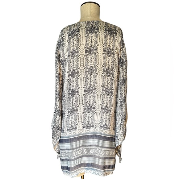 Calypso St. Barth 100% Silk Lightweight Navy Blue Cover-up Tassel Closure Size S - Picture 2 of 11